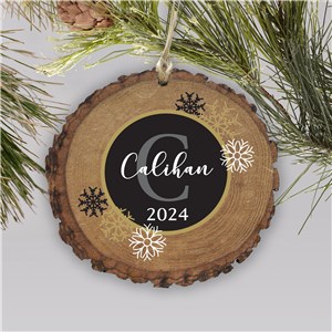 Dashing Through The Snow Plaid Wood Personalized Ornament | Rustic Christmas Ornaments