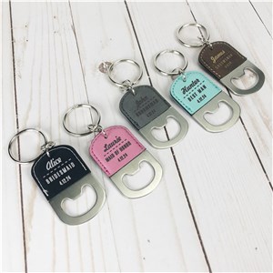 Engraved Bottle Opener Keychain | Personalized Bridal Party Gifts