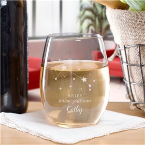 Engraved Script Name Stemless Wine Glass L15034265