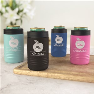 Engraved Teacher Apple Insulated Beverage Holder