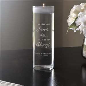 Engraved I'll Love You Forever I'll Miss You Always Floating Candle Vase