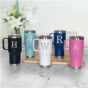 Engraved Initial Travel Mug