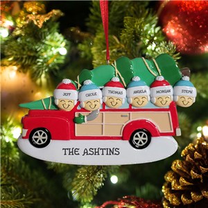 Personalized Station Wagon Family Christmas Ornament