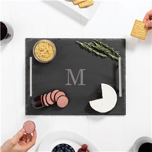 Engraved Slate Tray with Initial