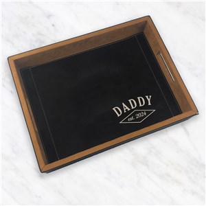 Engraved Established Leatherette Serving Tray L19564341X