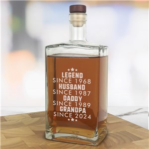 Engraved Legend Husband Dad Grandpa Vintage-Style Decanter