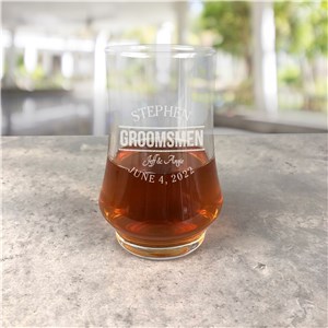 Engraved Groomsmen Kenzie Whiskey Glass