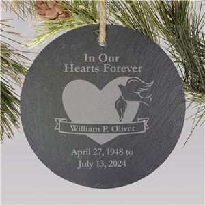 In Our Hearts Forever Engraved Slate Memorial Ornament