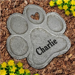 Engraved Any Name Paw Print Stone L22180399X