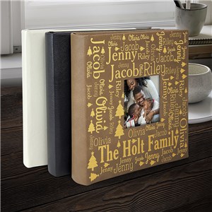 Engraved Family Christmas Word Art Leatherette Photo Album L22984407X