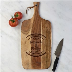 Engraved Established Acacia Paddle Cutting Board