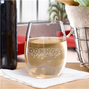 Engraved Stemless Wine Glass L657995