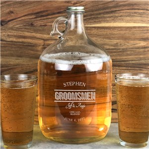 Engraved Groomsmen Glass Growler