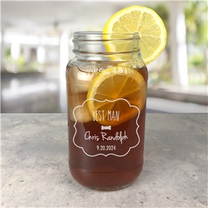 Engraved Groomsman Large Mason Jar L7661348