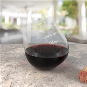 Tipsy Wine Glass With Custom Text