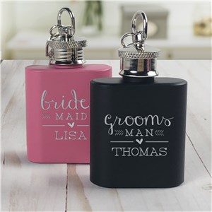 Engraved Wedding Party Mini Flask | Personalized Groomsmen Flasks