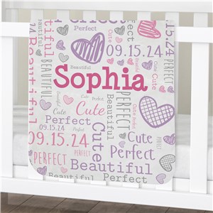 Personalized Baby Word-Art Throw Blanket