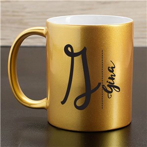 Personalized Any Name & Initial Metallic Mug | Customizable Coffee Mugs