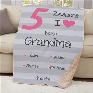 Personalized Reasons Why Sherpa Throw | Mother's Day Gifts For Grandma