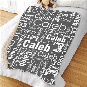 Personalized Boys Word-Art Sherpa Blanket | Personalized Kids Blankets