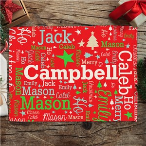 Personalized Christmas Word Art Linen Placemat U12071179