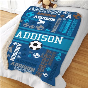 Personalized Kids Blankets | Kids Room Sports Decorations