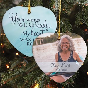 Personalized Memorial Ornaments | Heart Shaped Photo Memorial Ornament