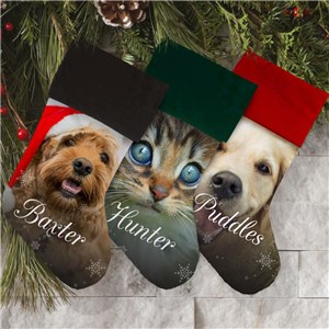 Personalized Photo Stocking With Snowflakes U1546484