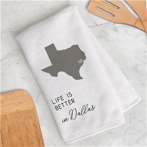 Life Is Better Personalized Landmark Dish Towel  U15749125