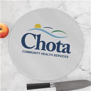 Personalized Corporate Round Glass Cutting Board U15759144