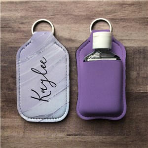 Personalized Lavender Marble Hand Sanitizer Holder