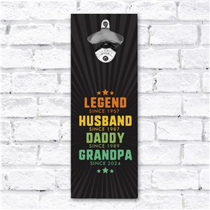 Personalized Legend Titles Wall Bottle Opener U19529112