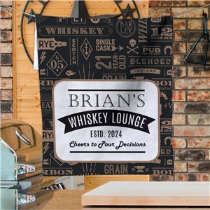 Personalized Whiskey Lounge Dish Towel U19537125