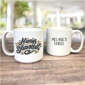 Personalized Always Thankful 20 Oz. Fall Coffee Mug