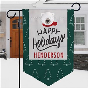 Happy Holidays Polar Bear Pennant Yard Flag