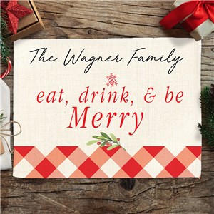 Personalized Eat Drink Be Merry Linen Placemat U22974179