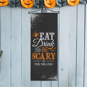 Personalized Eat Drink & Be Scary Wall Hanging