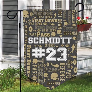 Personalized Football Word Art Garden Flag 