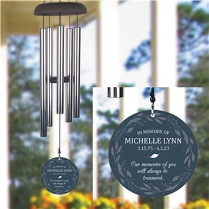 Personalized Memories of You with Wreath Wind Chime