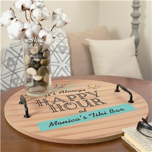 Personalized Always Happy Hour Round Tray