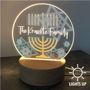 Personalized Menorah Round LED Sign UV2186428