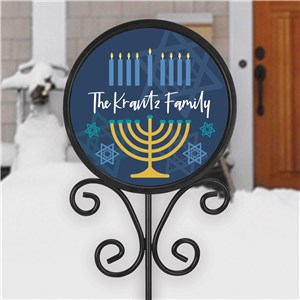 Personalized Menorah Round Magnetic Sign Set UV218645