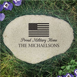 Personalized American Flag Flat Garden Stone UV2194815X