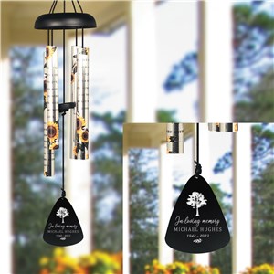 Engraved Memorial Watercolor Tree Sunflower Wind Chime UV2213132