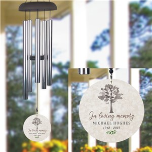 Personalized Memorial Watercolor Tree Wind Chime UV221317X