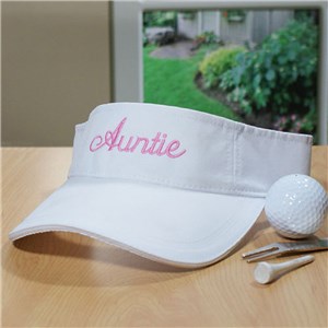 Embroidered White Visor | Personalized Visors